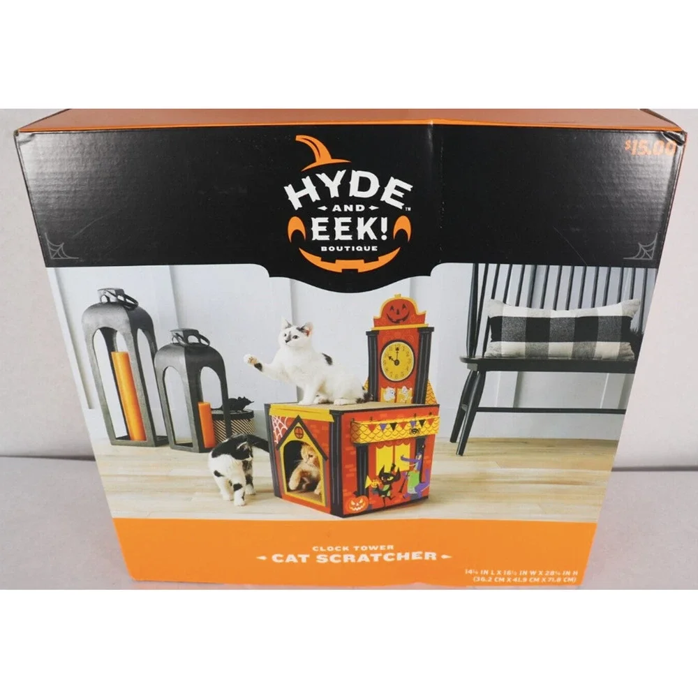 NEW Hyde and Eek! Boutique Clock Tower Cat Scratcher Halloween